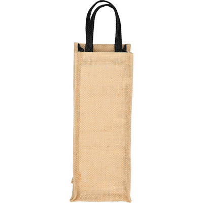 Jute Single Bottle Wine Tote (SM-7121_BUL)