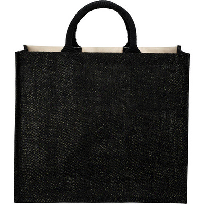 Metallic Jute and Cotton Shopper Tote (SM-7131_BUL)