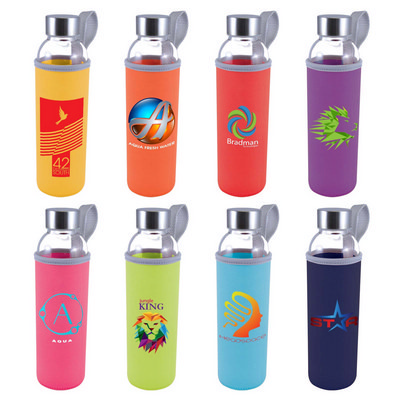 Capri Glass Bottle / Neoprene Sleeve - (printed with 1 colour(s)) LL1398_LLPRINT
